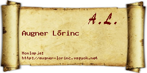 Augner Lőrinc névjegykártya